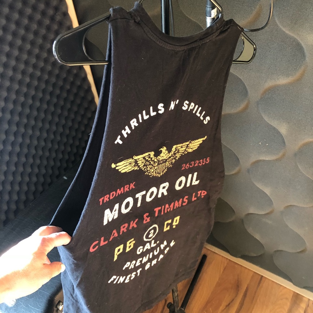 P & CO Motor Oil cut muscle tank